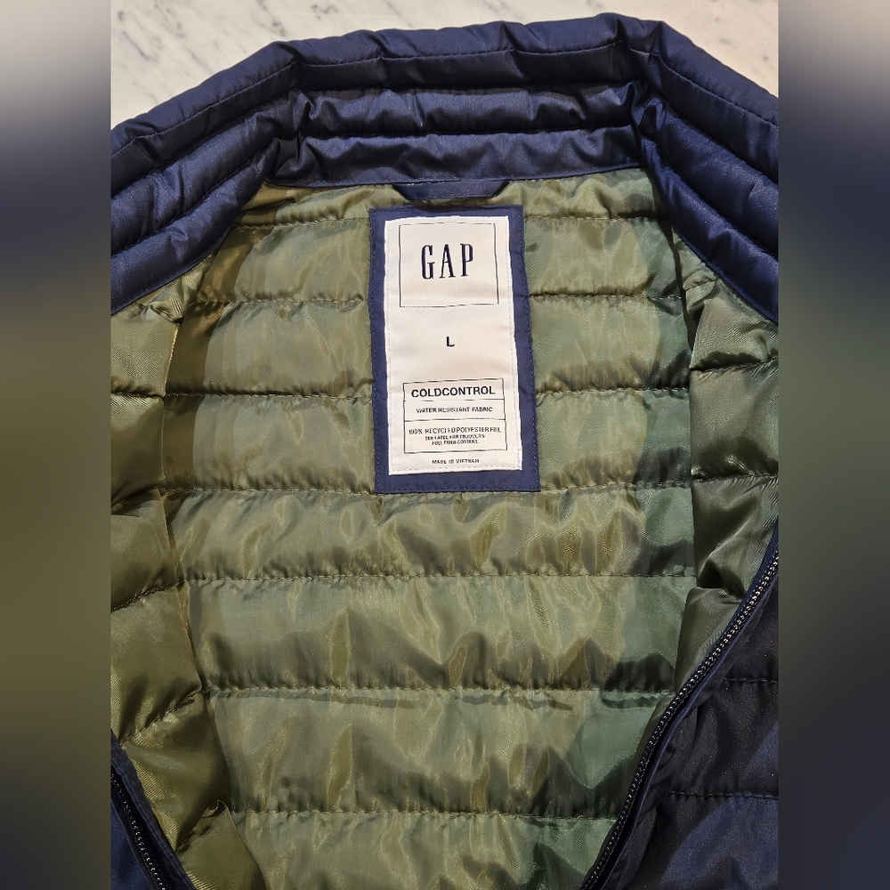 NWT Gap Coldcontrol Puffer Vest Navy Men's Sz Large